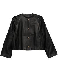 Max Mara - Veste En Cuir Nappa À Col Rond - Lyst