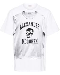 McQueen - Cotton T-Shirt With Front Graphic Print - Lyst