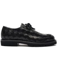 SCAROSSO - Interwoven Leather Almond-Toe Derby Shoes - Lyst