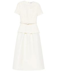Self-Portrait - Bouclé-Knit Belted Midi Dress - Lyst