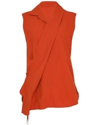 Y's Yohji Yamamoto - Wrap Knot Sleeveless Shirt - Lyst