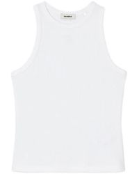 Sandro - Logo-Embroidered Ribbed Tank Top - Lyst