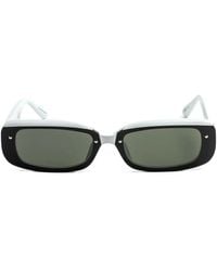 Linda Farrow - Sonnenbrille Mit Eckigem Gestell - Lyst