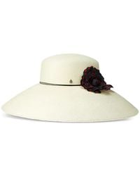 Maison Michel - Rena Flower-Detailed Fedora Hat - Lyst