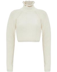 Max Mara - Ruffled-Neck Sweater - Lyst