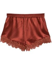 Cynthia Rowley - Bestickte Shorts Aus Satin - Lyst