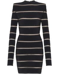 Balmain - Robe Rayée À Paillettes - Lyst