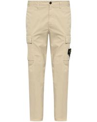 Stone Island - Pantalones cargo slim de talle bajo - Lyst