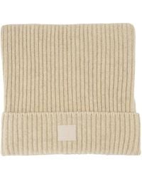 Acne Studios - Gerippte Beanie Mit Gesicht-Patch - Lyst