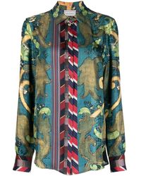 Pierre Louis Mascia - Mixed-print Silk Shirt - Lyst