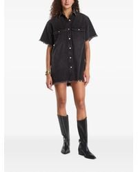 AllSaints - Robe-Chemise Courte À Bords Francs Et Col À Ornements - Lyst
