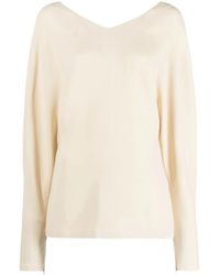 Stella McCartney - Stitched V-Neck Long-Sleeve Blouse - Lyst
