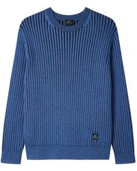 Paul Smith - Ribbed-Knit Logo-Patch Sweater - Lyst