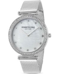 Kenneth Cole - Crystal Bezel Mesh-Strap 36Mm Watch - Lyst