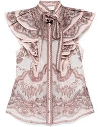 Zimmermann - Crush Silk Blend Top - Lyst