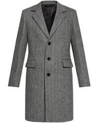 Burberry - Cappotto Monopetto Spigato - Lyst