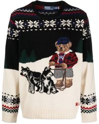Polo Ralph Lauren - Sledging Polo Bear-intarsia Wool-blend Jumper X - Lyst