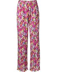 MSGM - Plooibroek Met Bloemenprint - Lyst