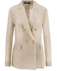 Max Mara - Double-Breasted Sheer-Panel Blazer - Lyst