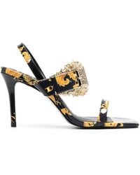 Versace - Baroque-print 85mm Square-toe Sandals - Lyst