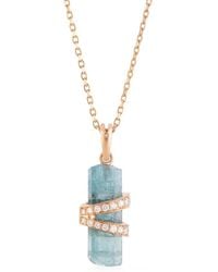 CLARA CHEHAB - Medium Elemental Aquamarine And Diamond Pendant Necklace - Lyst