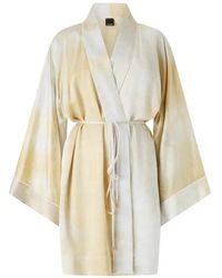 Pinko - Gradient Satin Kimono With Belt - Lyst