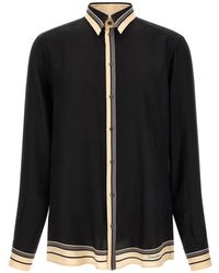 Dolce & Gabbana - Martini Zijden Overhemd Met Gestreepte Afwerking - Lyst