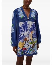 FARM Rio - Mini-Jurk Met V-Hals - Lyst