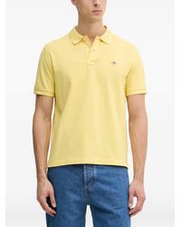 GANT - Logo-Embroidered Piqué Polo Shirt - Lyst