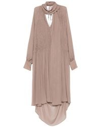 Erika Cavallini Semi Couture - Vestido midi drapeado - Lyst