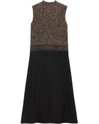 Prada - Ausgestelltes Kleid Aus Geripptem Strick - Lyst