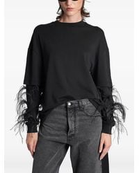 DARKPARK - Troy Feather-Trim Double-Sleeve T-Shirt - Lyst