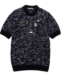 Prada - Short-Sleeve Pendant-Embellished Top - Lyst