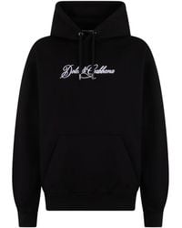 Dolce & Gabbana - Logo-Embroidered Drawstring Hoodie - Lyst