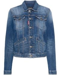 DSquared² - Mid-Wash Denim Jacket - Lyst