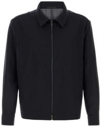 BOSS - Chaqueta De Corte Holgado Con Cierre De Cremallera En Lana Virgen Estampada - Lyst