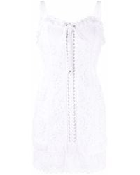 Dolce & Gabbana - Vestido corto con encaje floral - Lyst