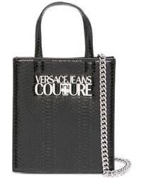 Versace - Logo-lettering Crocodile-embossed Mini Bag - Lyst