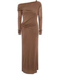 Paris Georgia Basics - Croissant Long-Sleeve Twisted Maxi Dress - Lyst
