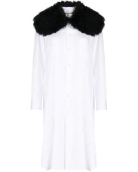 Comme des Garçons - Robe-Chemise Mi-Longue À Col En Fourrure - Lyst