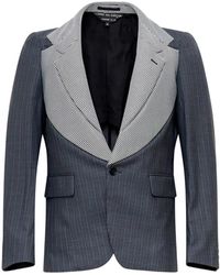 Comme des Garçons - Pinstripe Houndstooth-Panel Blazer - Lyst