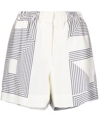 Low Classic - Striped Satin Shorts - Lyst