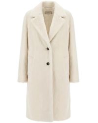 Peserico - Faux-Fur Single-Breasted Coat - Lyst