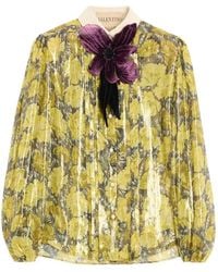 Valentino Garavani - Lurex Shirt With Après L'Hiver Poppies Print - Lyst