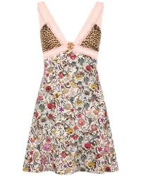 Roberto Cavalli - Animal Print Lace Dress - Lyst