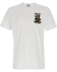 Moschino - Playful Bear Logo Printed Organic Cotton T-Shirt - Lyst