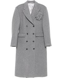 GIUSEPPE DI MORABITO - Flower-Appliqué Double-Breasted Coat - Lyst