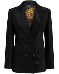 Etro - Glittered Double-breasted Blazer - Lyst