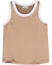 Herno - Mouwloze Top Met Satijnen Afwerking - Lyst