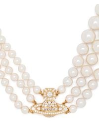 Vivienne Westwood - Orb-Plaque Pearl Necklace - Lyst